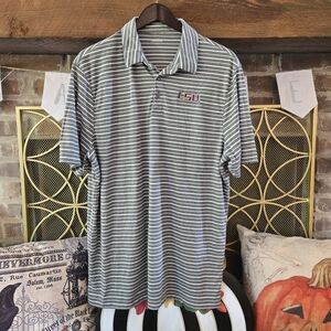 LSU Striped Gray Polo Shirt